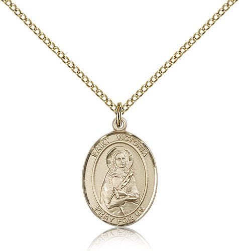 St. Victoria Medal, Gold Filled, Medium - Gold-tone