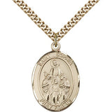 St. Sophia Medal, Gold Filled, Large - 24" 2.4mm Gold Plated Chain + Clasp
