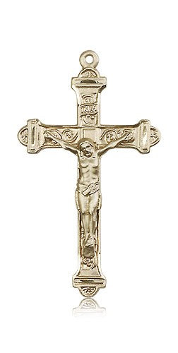 Crucifix Pendant, 14 Karat Gold - 14 KT Yellow Gold
