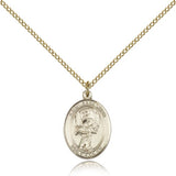 St. Sebastian Baseball Medal, Gold Filled, Medium - Gold-tone