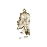 Christ Head Medal, 14 Karat Gold - 14 KT Yellow Gold