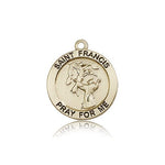 St. Francis Medal, 14 Karat Gold - 14 KT Yellow Gold