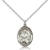 St. Julie Billiart Medal, Sterling Silver, Medium - 18" 1.2mm Sterling Silver Chain + Clasp
