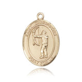 St. Christopher Archery Medal, 14 Karat Gold, Large - 14 KT Yellow Gold