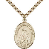 St. Basil the Great Medal, Gold Filled, Large - 24" 2.4mm Gold Plated Chain + Clasp