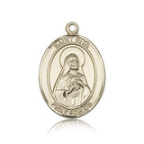 St. Rita Baseball Medal, 14 Karat Gold, Large - 14 KT Yellow Gold