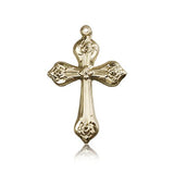 Cross Pendant, 14 Karat Gold - 14 KT Yellow Gold