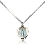 Miraculous Medal, Sterling Silver - 18" 1.2mm Sterling Silver Chain + Clasp