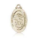 St. Michael the Archangel Medal, 14 Karat Gold - 14 KT Yellow Gold
