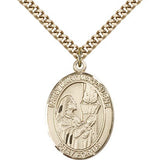 St. Mary Magdalene Medal, Gold Filled, Large - 24" 2.4mm Gold Plated Chain + Clasp