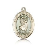 St. Christopher Medal, 14 Karat Gold, Large - 14 KT Yellow Gold