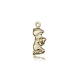 Praying Boy Medal, 14 Karat Gold - 14 KT Yellow Gold