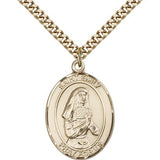 St. Emily De Vialar Medal, Gold Filled, Large - 24" 2.4mm Gold Plated Chain + Clasp