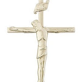 Crucifix Pendant, Gold Filled - 24" 2.4mm Gold Plated Endless Chain