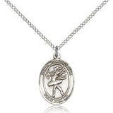 St Christopher Dance Medal, Sterling Silver, Medium - 18" 1.2mm Sterling Silver Chain + Clasp