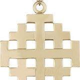 Jerusalem Cross Pendant, Gold Filled - 24" 2.4mm Gold Plated Endless Chain