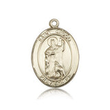St. Drogo Medal, 14 Karat Gold, Large - 14 KT Yellow Gold
