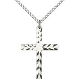 Cross Pendant, Sterling Silver - 18" 1.2mm Sterling Silver Chain + Clasp