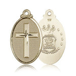 Army Cross Pendant, 14 Karat Gold - 14 KT Yellow Gold