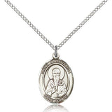 St. Athanasius Medal, Sterling Silver, Medium - 18" 1.2mm Sterling Silver Chain + Clasp