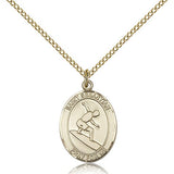 St. Sebastian Surfing Medal, Gold Filled, Medium - Gold-tone
