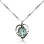Miraculous Medal, Sterling Silver - 18" 1.2mm Sterling Silver Chain + Clasp