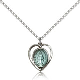 Miraculous Medal, Sterling Silver - 18" 1.2mm Sterling Silver Chain + Clasp