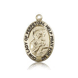Our Lady of Perpetual Help Medal, 14 Karat Gold - 14 KT Yellow Gold