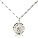 Graduation Medal, Sterling Silver - 18" 1.2mm Sterling Silver Chain + Clasp