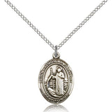 St. Raymond of Penafort Medal, Sterling Silver, Medium - 18" 1.2mm Sterling Silver Chain + Clasp