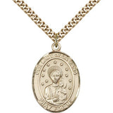 Our Lady of La Vang Medal, Gold Filled, Large - 24" 2.4mm Gold Plated Chain + Clasp