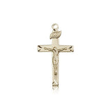 Crucifix Pendant, 14 Karat Gold - 14 KT Yellow Gold
