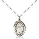 St. Maria Faustina Medal, Sterling Silver, Medium - 18" 1.2mm Sterling Silver Chain + Clasp