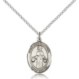 St. Nino De Atocha Medal, Sterling Silver, Medium - 18" 1.2mm Sterling Silver Chain + Clasp