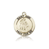 St. Ann Medal, 14 Karat Gold - 14 KT Yellow Gold