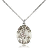 St. Remigius of Reims Medal, Sterling Silver, Medium - 18" 1.2mm Sterling Silver Chain + Clasp