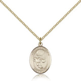 St. Sebastian Basketball Medal, Gold Filled, Medium - Gold-tone