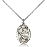 St. Francis Xavier Medal, Sterling Silver, Medium - 18" 1.2mm Sterling Silver Chain + Clasp