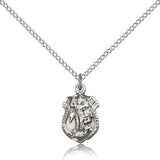 St. Michael the Archangel Medal, Sterling Silver - 18" 1.2mm Sterling Silver Chain + Clasp