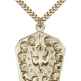 Apostles Medal, Gold Filled - 24" 2.4mm Gold Plated Endless Chain