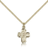 4 Way Cross Pendant, Gold Filled - Gold-tone