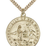 St. Kateri Medal, Gold Filled - 24" 2.4mm Gold Plated Endless Chain