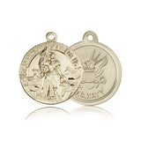 St. Joan of Arc Navy Medal, 14 Karat Gold - 14 KT Yellow Gold