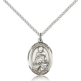 St. Daniel Medal, Sterling Silver, Medium - 18" 1.2mm Sterling Silver Chain + Clasp
