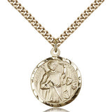 Genesius Medal, Gold Filled - 24" 2.4mm Gold Plated Endless Chain