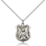 St. Michael the Archangel Medal, Sterling Silver - 18" 1.2mm Sterling Silver Chain + Clasp
