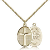 National Guard Cross Pendant, Gold Filled - Gold-tone