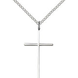 Cross Pendant, Sterling Silver - 18" 1.2mm Sterling Silver Chain + Clasp