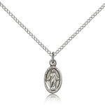 Scapular Medal, Sterling Silver - 18" 1.2mm Sterling Silver Chain + Clasp