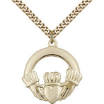 Claggagh Medal, Gold Filled - 24" 2.4mm Gold Plated Endless Chain
